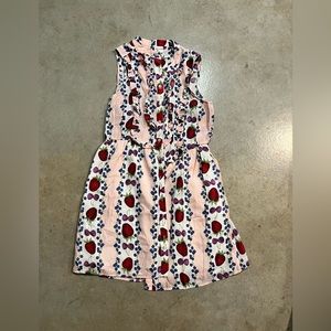 Monki fruit dress with covered buttons size small